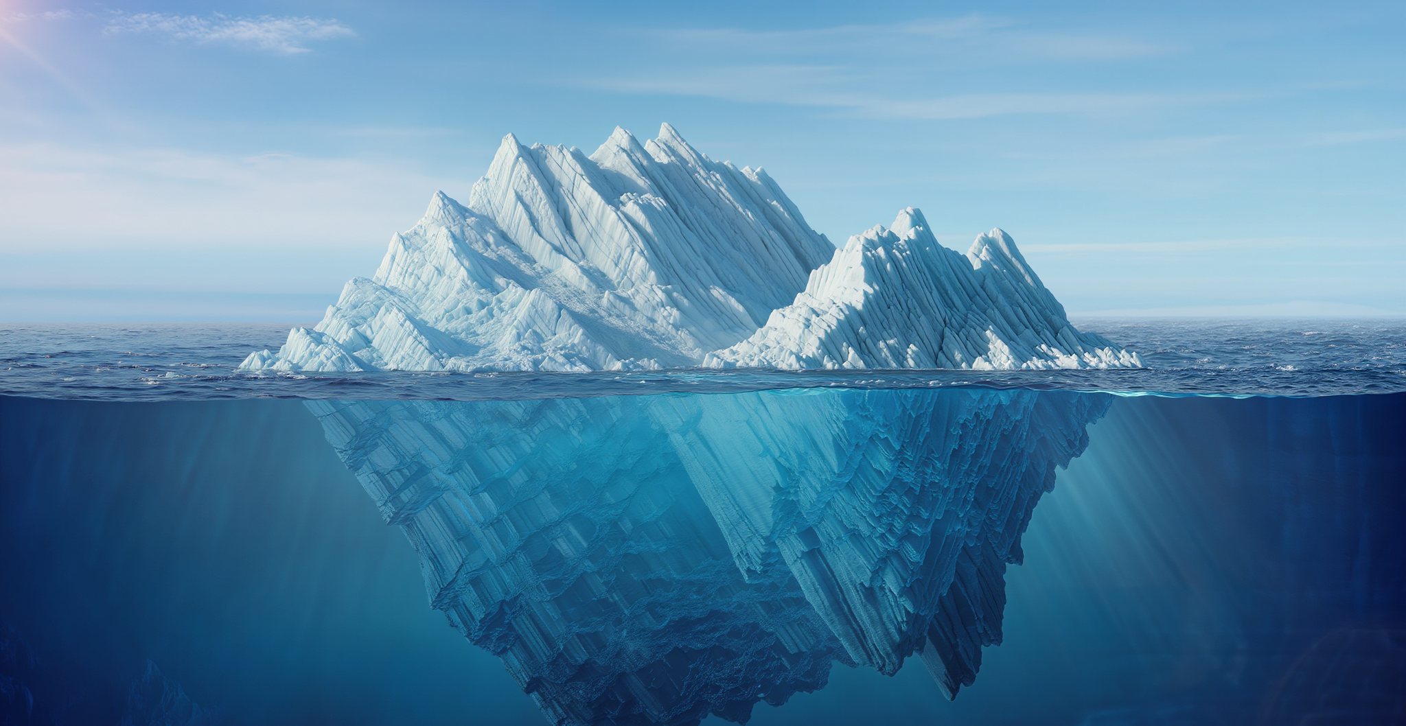 Iceberg - 10% visible above water, 90% deep expertise below